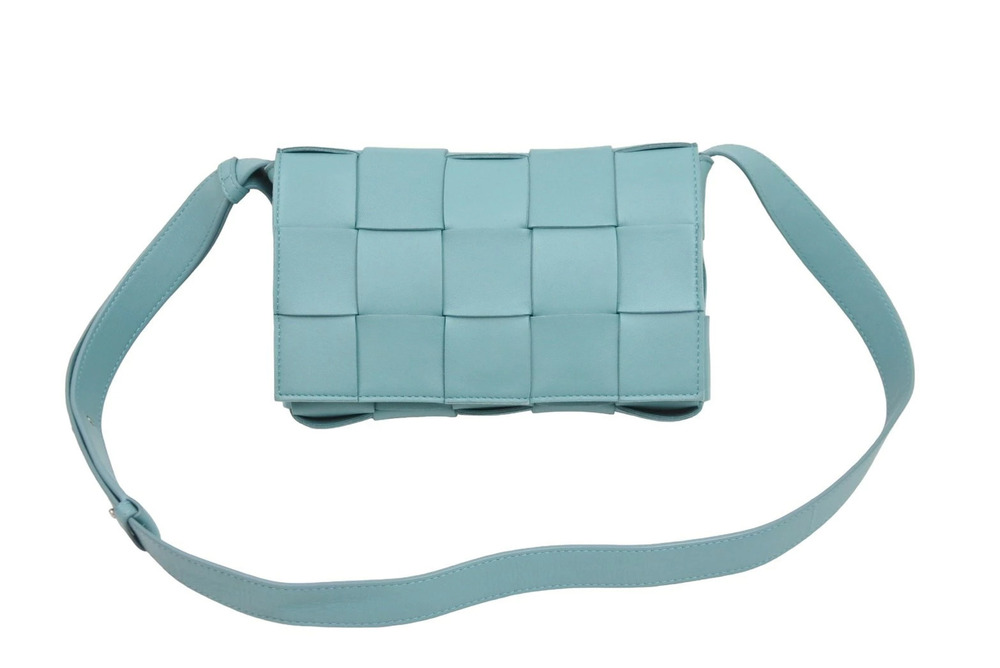 Bottega Veneta Intrecciato Cassette Shoulder Bag Crossbody Sax Blue